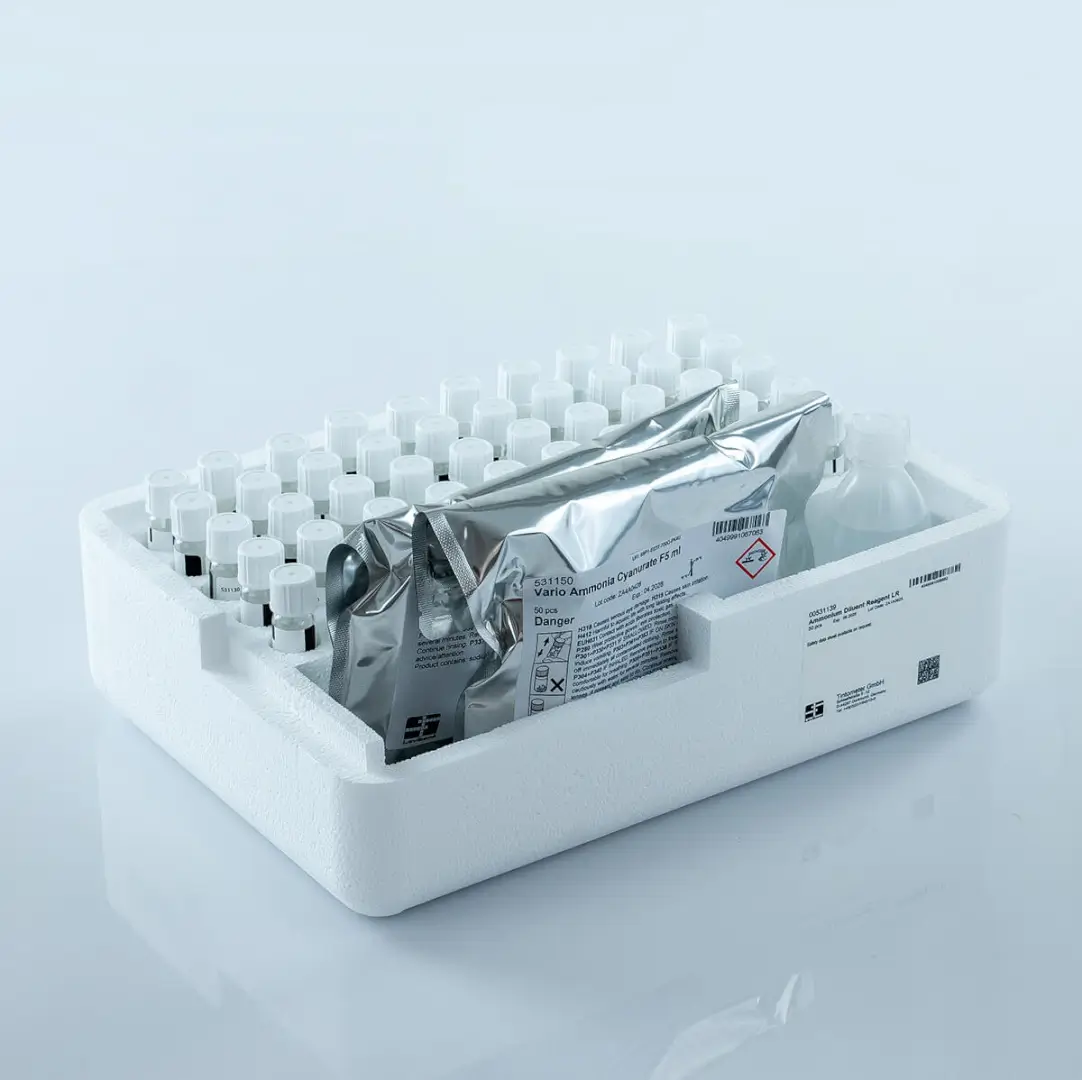 Juego de reactivo para análisis de amonio con vial campode medición bajo F5 VARIO 535600